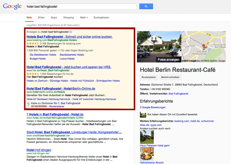 Adwords Anzeige - Google Adwords Kampagne